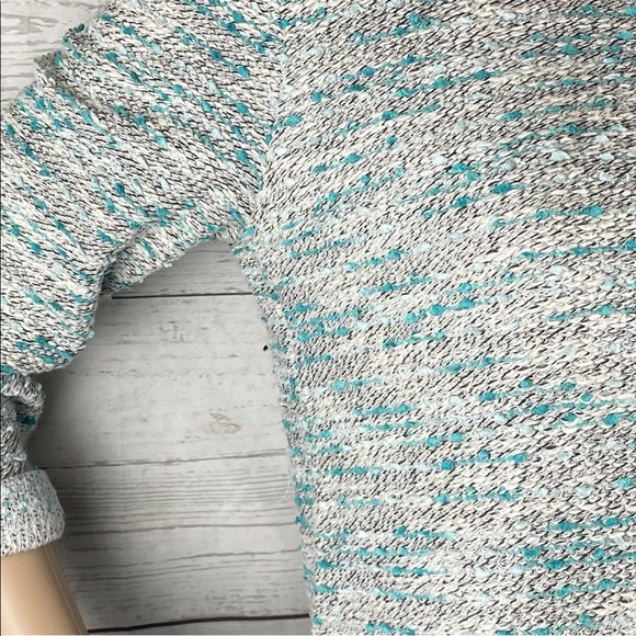 Westbound Petite Sweater Blue Marled Lace Ruffle - Picture 5 of 12